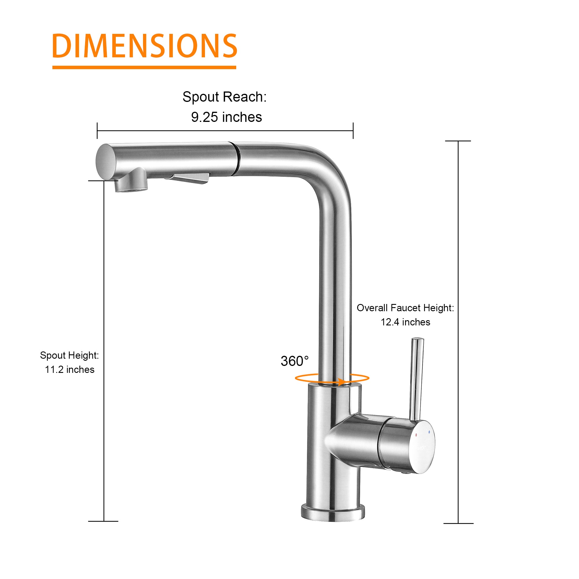 Brushed Nickel Kitchen Faucets with Pull Down Sprayer, Single Handle Kitchen Sink Faucet with Pull Out Sprayer