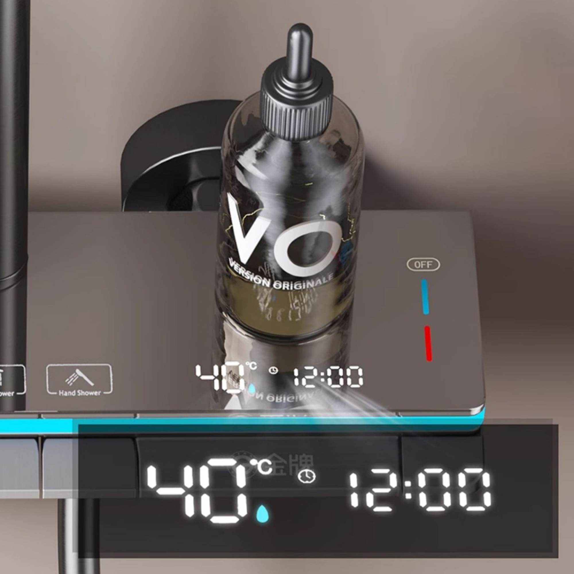 PVD Thermostatic Valve Shower shower set, piano keys, pressurized digital display, bathroom shower, rain shower