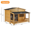 GO 47.2" Wooden Dog House, Outdoor & Indoor Dog Crate, Pet Kennel With Porch, Solid Wood, Weatherproof, Medium, Nature