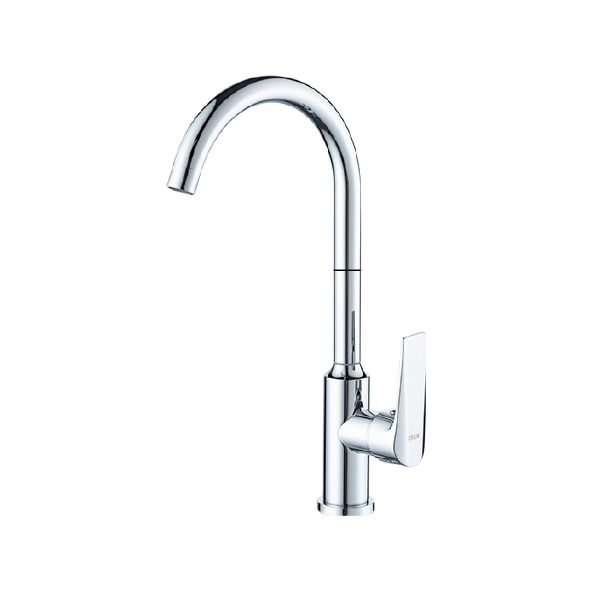 Stainless steel kitchen faucet Metal texture hot and cold faucet